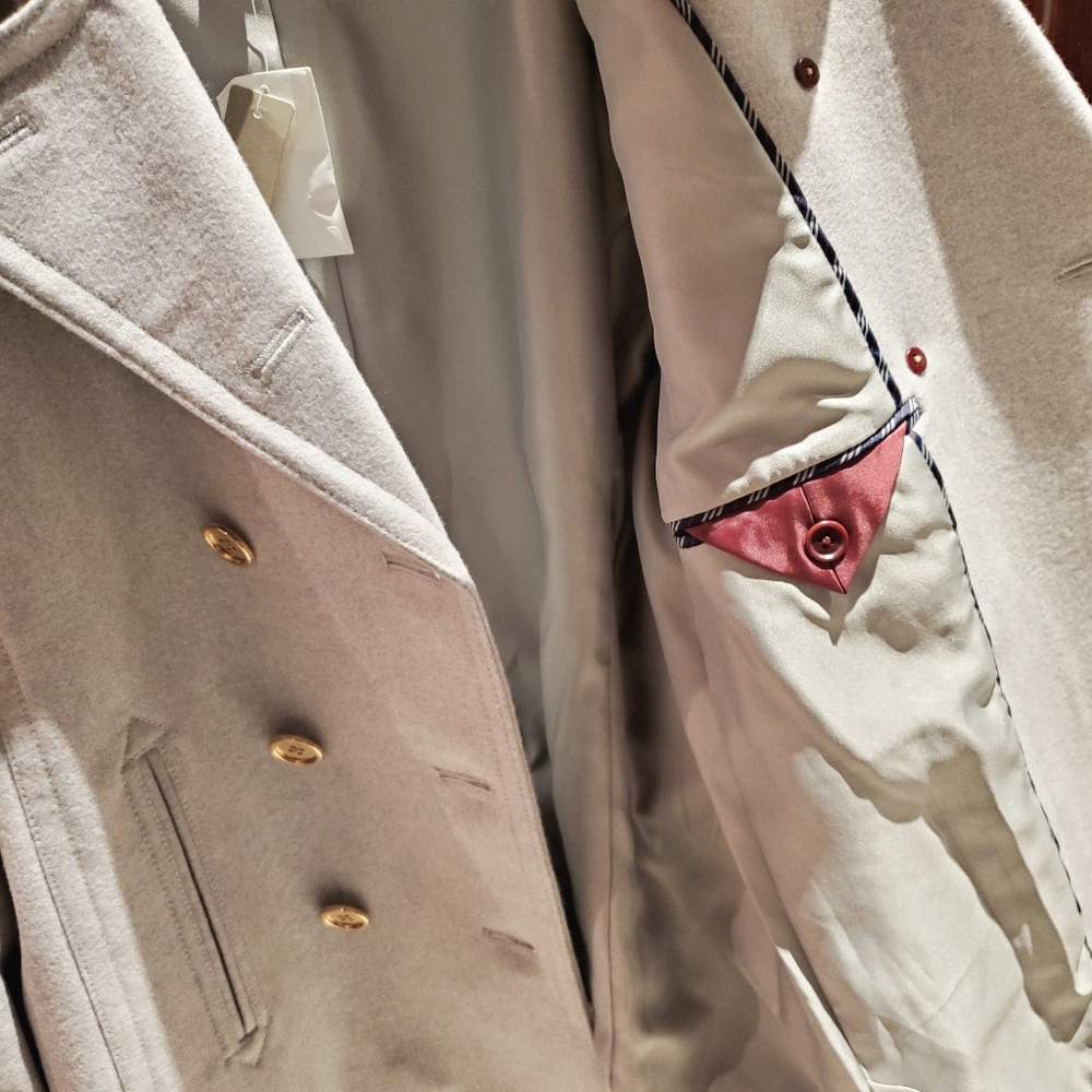 J Crew Italian Wool Peacoat, Heather Silver - Picture 3 of 4